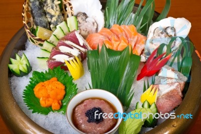 Fresh Sushi Choice Combination Assortment Selection Stock Photo