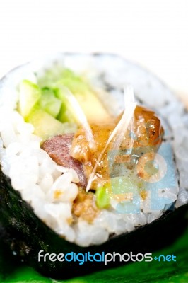 Fresh Sushi Choice Combination Assortment Selection Stock Photo