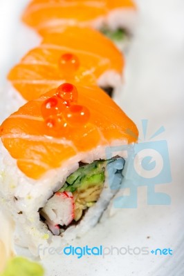 Fresh Sushi Choice Combination Assortment Selection Stock Photo