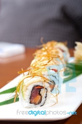 Fresh Sushi Choice Combination Assortment Selection Stock Photo