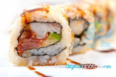 Fresh Sushi Choice Combination Assortment Selection Stock Photo