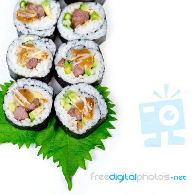 Fresh Sushi Choice Combination Assortment Selection Stock Photo