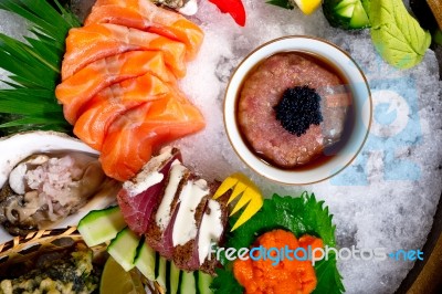 Fresh Sushi Choice Combination Assortment Selection Stock Photo