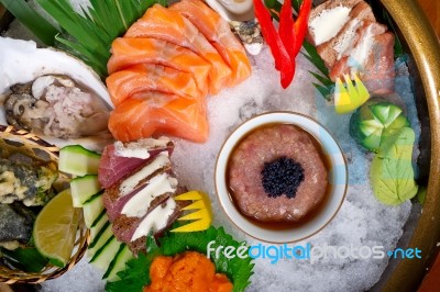 Fresh Sushi Choice Combination Assortment Selection Stock Photo