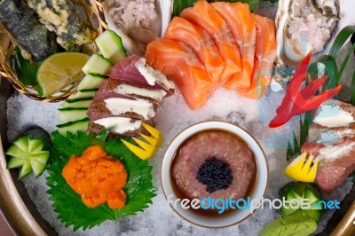 Fresh Sushi Choice Combination Assortment Selection Stock Photo