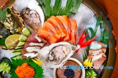 Fresh Sushi Choice Combination Assortment Selection Stock Photo