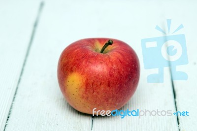 Fresh Tasty Red Apple Fruit Isolated On A White Background Stock Photo