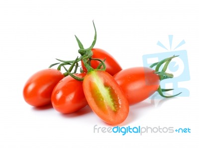 Fresh Tomato Isolated On The White Background Stock Photo