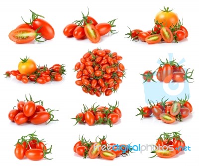 Fresh Tomato Isolated On The White Background Stock Photo