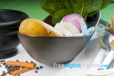 Fresh Vegetables And Spice Stock Photo