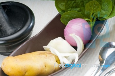 Fresh Vegetables And Spice Stock Photo