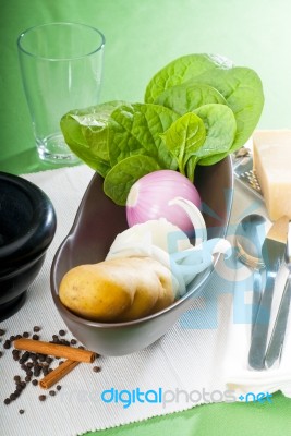 Fresh Vegetables And Spice Stock Photo