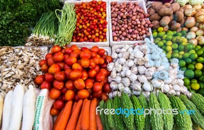 Fresh Vegetables Market Stock Photo