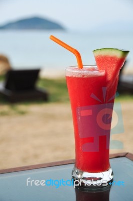 Fresh Watermelon Juice Stock Photo