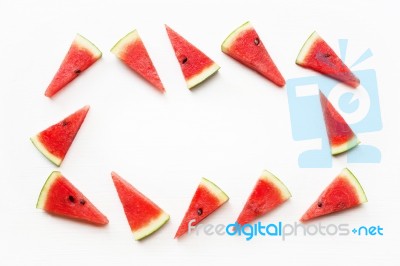 Fresh Watermelon On White Stock Photo