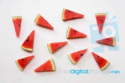 Fresh Watermelon On White Stock Photo