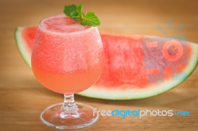 Fresh Watermelon Smoothie Stock Photo