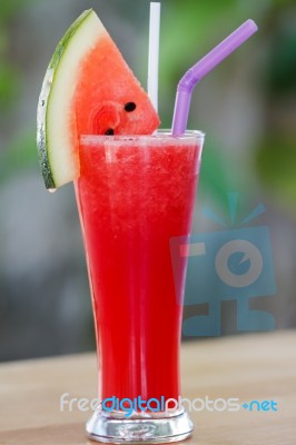 Fresh Watermelon Smoothie Stock Photo