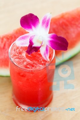 Fresh Watermelon Smoothie Stock Photo