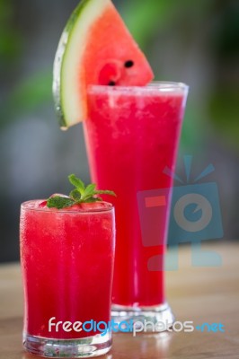 Fresh Watermelon Smoothie Stock Photo