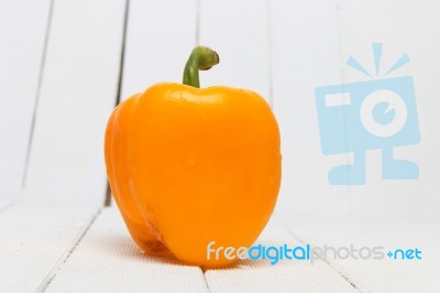 Fresh Yellow Bell Pepper Stock Photo