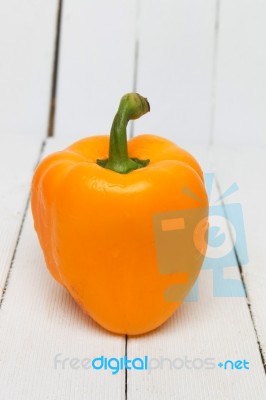 Fresh Yellow Bell Pepper Stock Photo