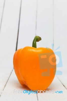 Fresh Yellow Bell Pepper Stock Photo