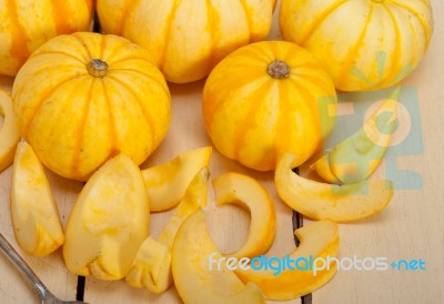 Fresh Yellow Pumpkin Stock Photo