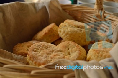 Freshly Baked Biscuits Stock Photo