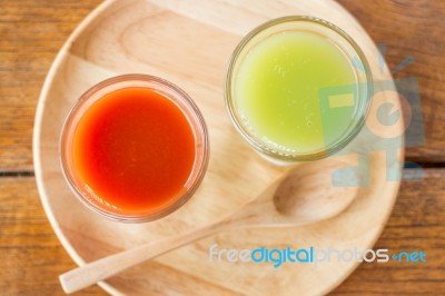 Freshly Squeezed Juices For Diet Stock Photo