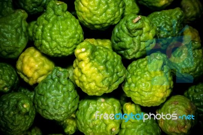 Freshness Bergamot Peel Shiny Green Stock Photo