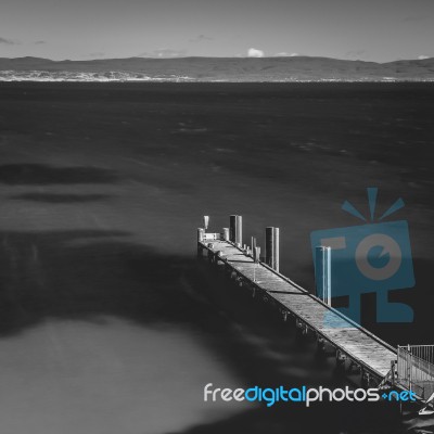 Freycinet Pier By Coles Bay In Tasmania Stock Photo