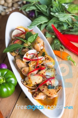 Fried Baby Clam Stock Photo