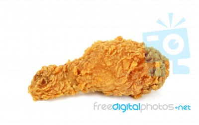 Fried Chicken Isolated On The White Background Stock Photo