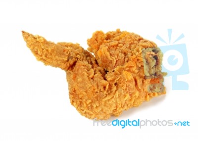 Fried Chicken Isolated On The White Background Stock Photo