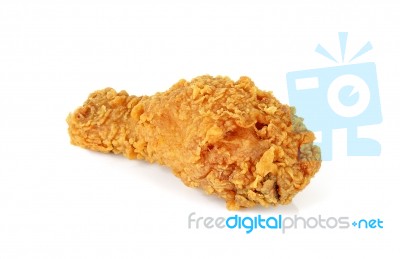 Fried Chicken Isolated On The White Background Stock Photo