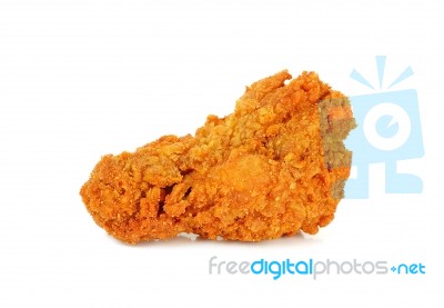 Fried Chicken Isolated On The White Background Stock Photo