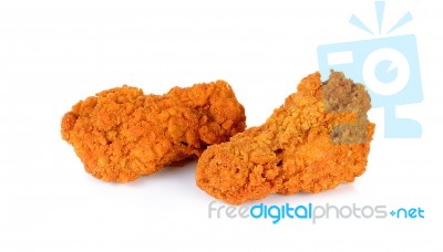 Fried Chicken Isolated On The White Background Stock Photo