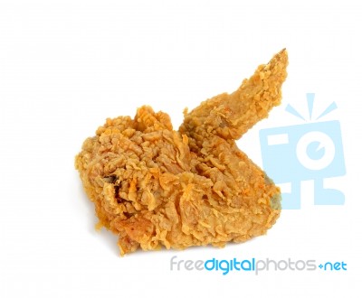 Fried Chicken Isolated On The White Background Stock Photo