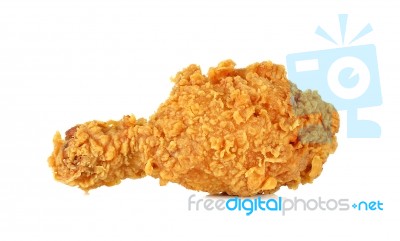 Fried Chicken Isolated On The White Background Stock Photo