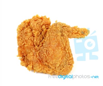 Fried Chicken Isolated On The White Background Stock Photo