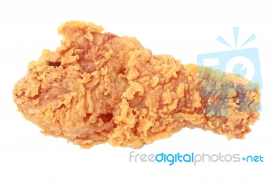 Fried Chicken On White Background Stock Photo