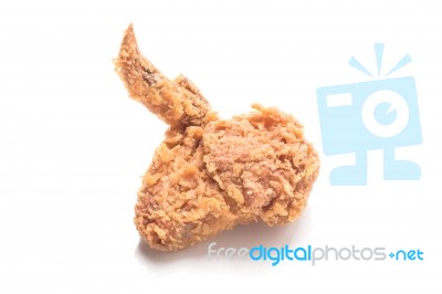 Fried Chicken On White Background Stock Photo