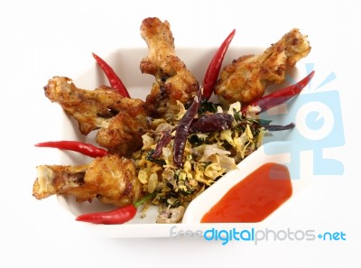 Fried Chicken Wings Stock Photo