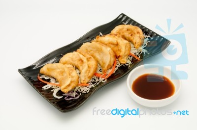 Fried Dumplings Chinese Style Stock Photo