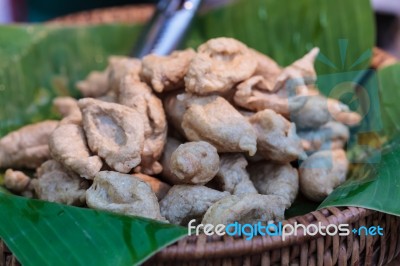 Fried Fish Meatball Stock Photo