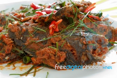 Fried Fish Thai Food Stock Photo