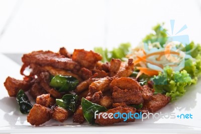 Fried Pork Stock Photo