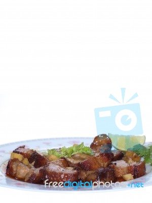 Fried Pork Stock Photo