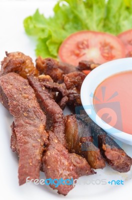 Fried Pork, Thai Food Style Stock Photo